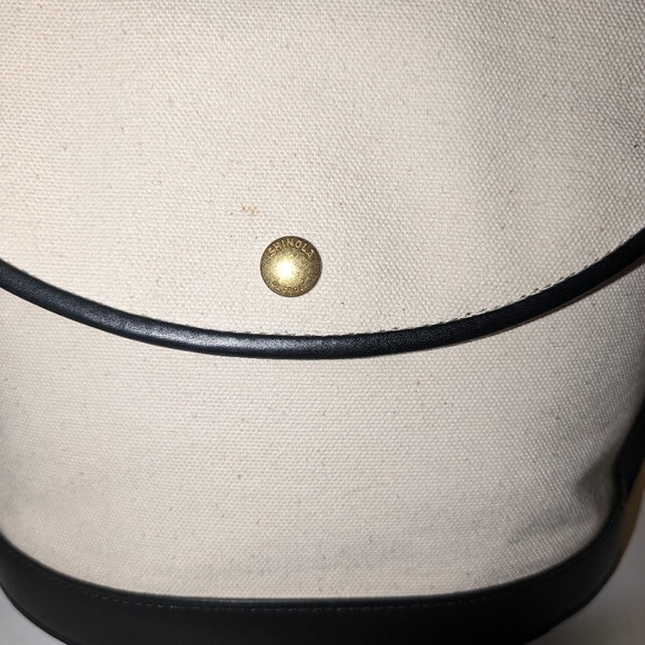 Shinola Birdy Bucket Bag Canvas with Black Leather Details - Picture 2 of 8